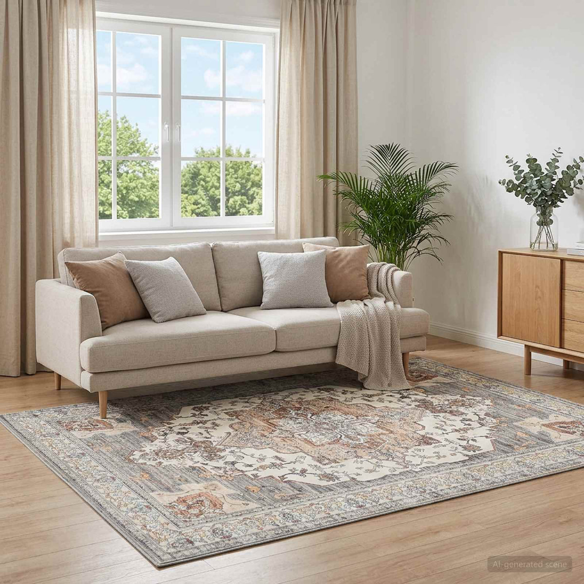 Kilimas ORIZ Ruda 240 x 240 cm 100% poliesteris
