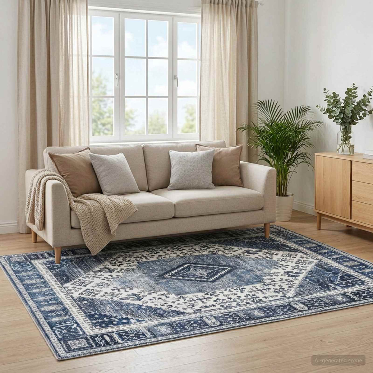 Kilimas ORIZ Tamsiai mėlyna 120 x 170 cm 100% poliesteris