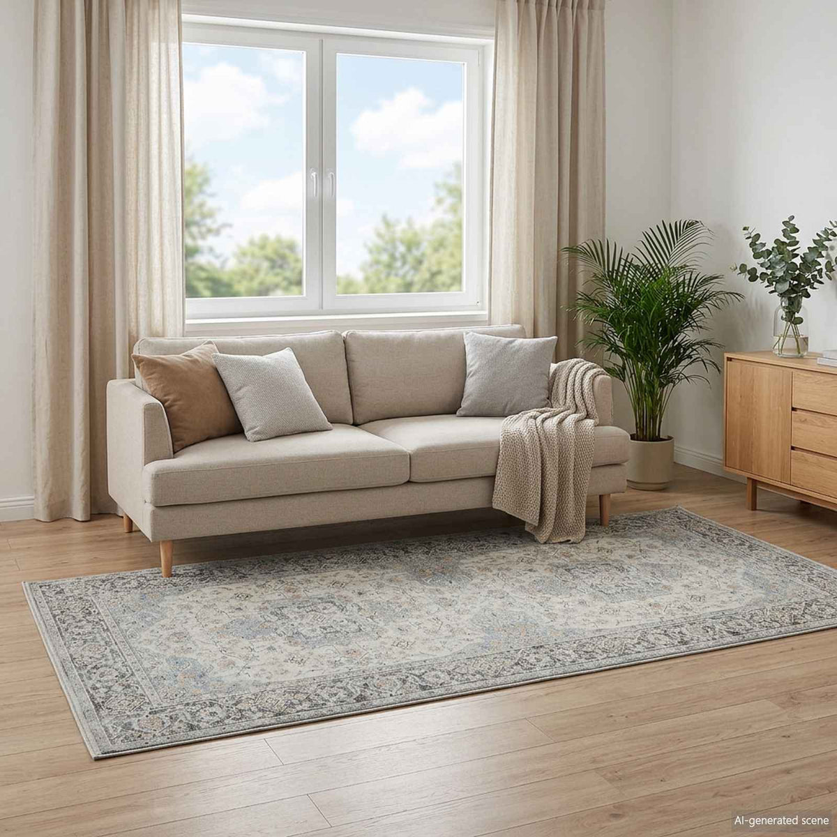 Kilimas ORIZ Kreminė 80 x 200 cm 100% poliesteris
