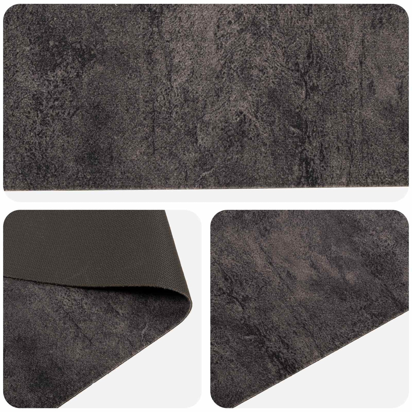 Virtuvės kilimas Juodas betonas 300 x 60 cm 100% poliamidas
