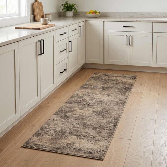 Virtuvės kilimas Rudas betonas 150 x 45 cm 100% poliamidas