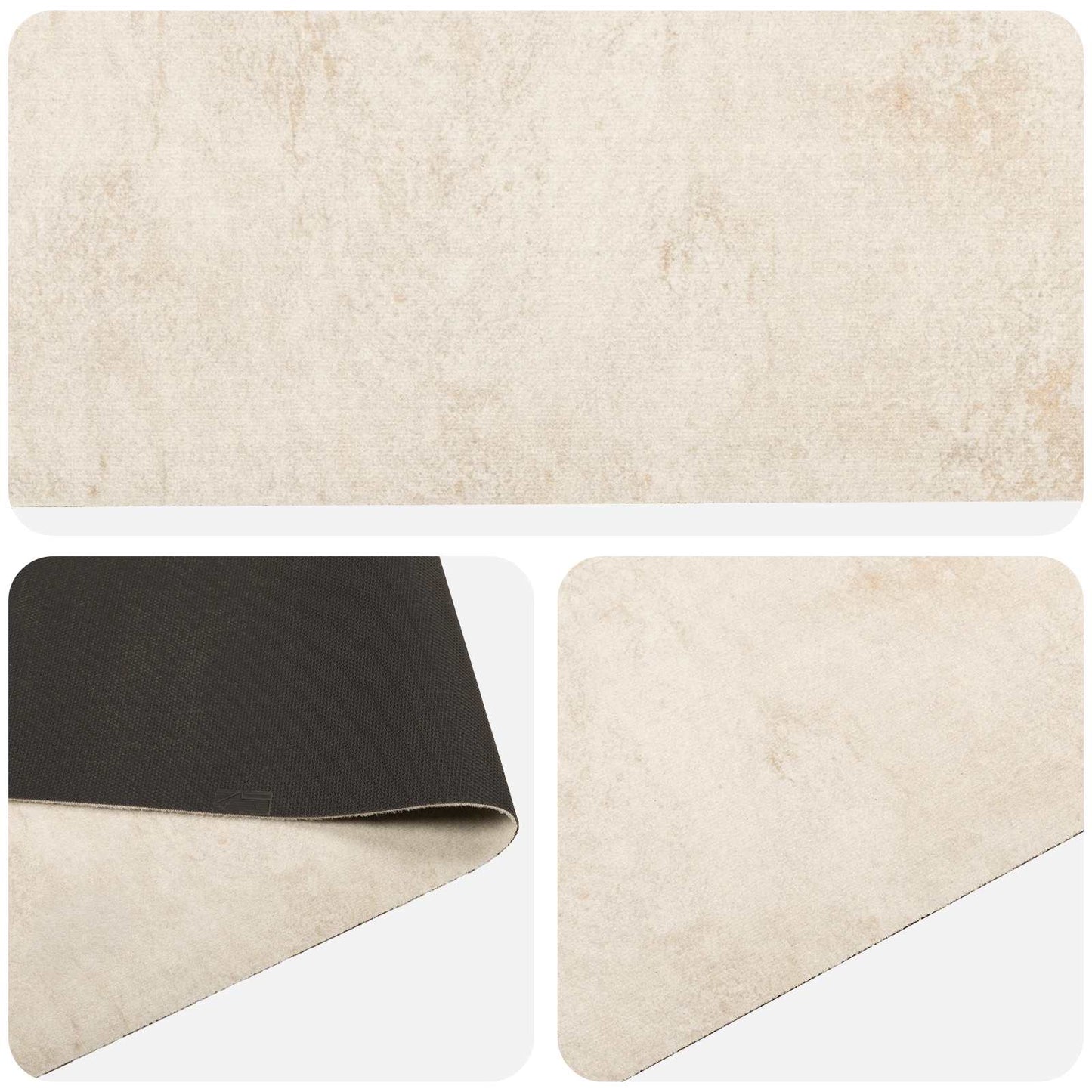 Virtuvės kilimas kreminis betonas 300 x 60 cm 100% poliamidas
