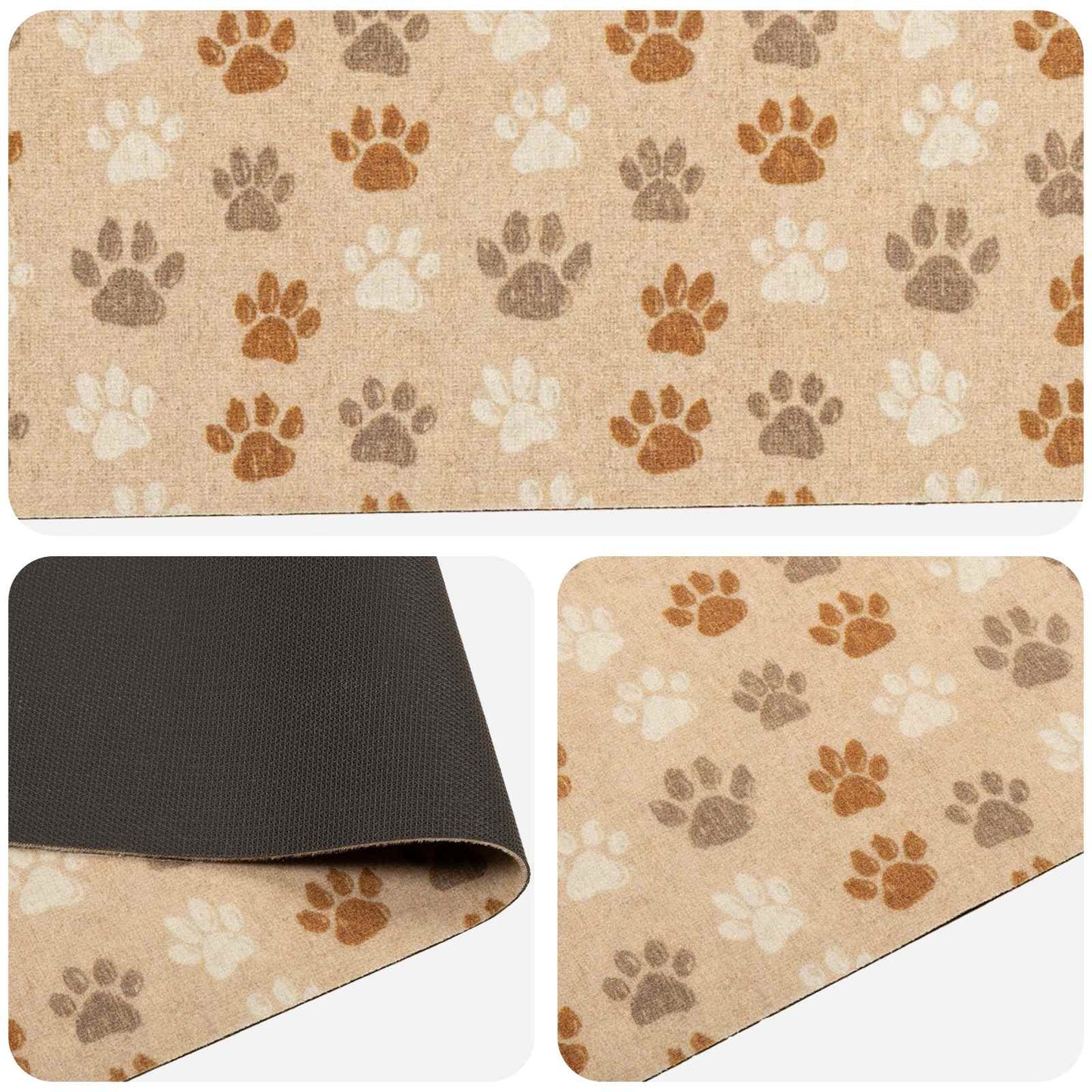 Virtuvės kilimas smėlio pėdutės 150 x 45 cm 100% poliamidas