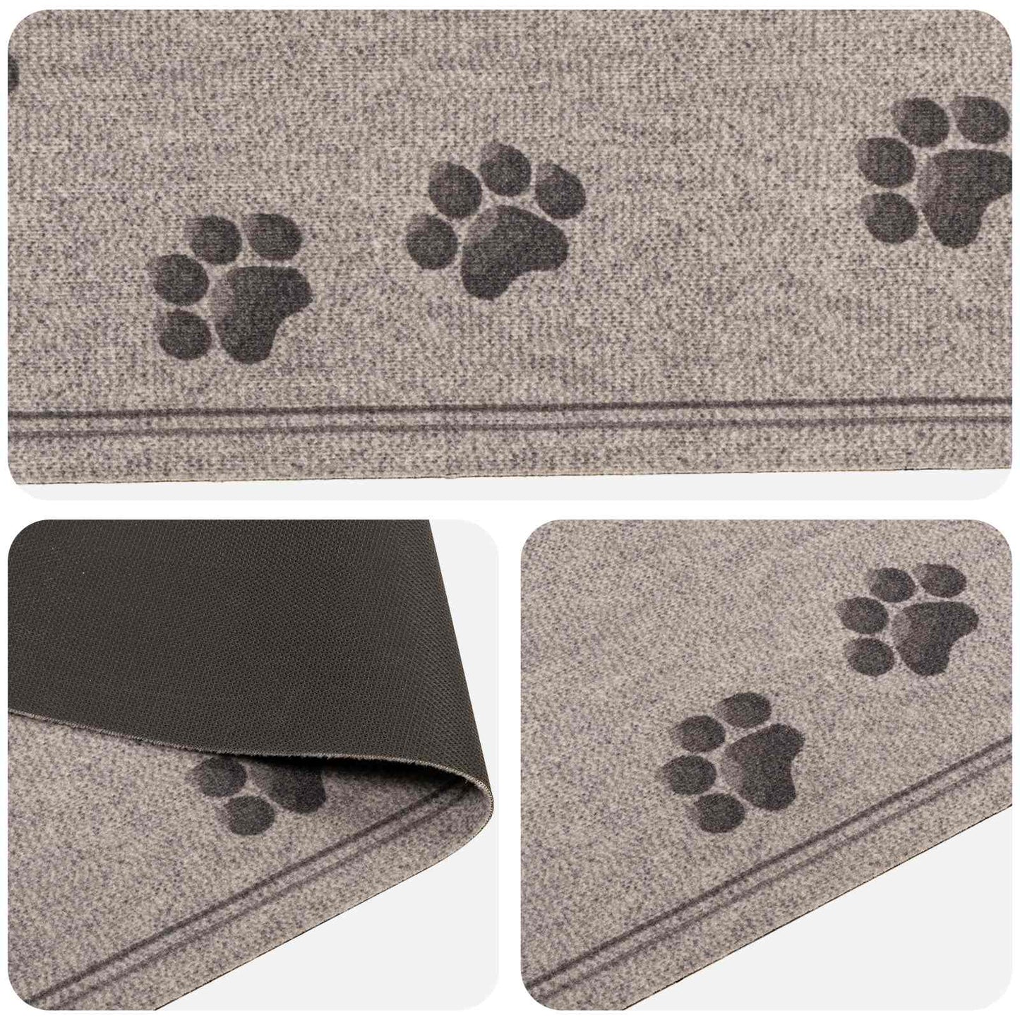 Virtuvės kilimas Pilkos pėdutės 300 x 60 cm 100% poliamidas