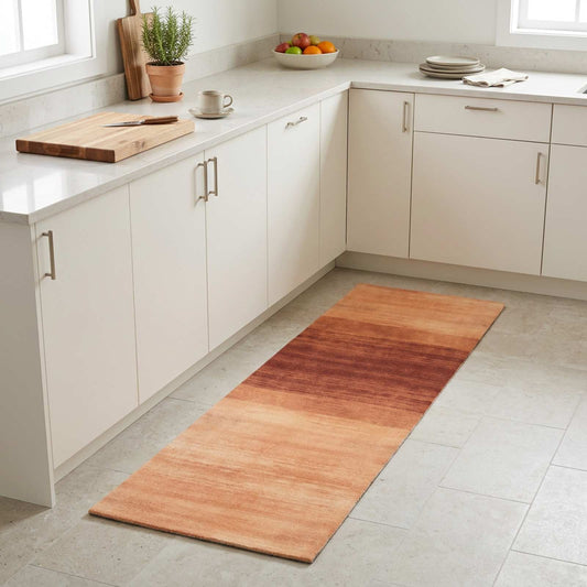 Virtuvės kilimas oranžinis atspalvis 150 x 45 cm