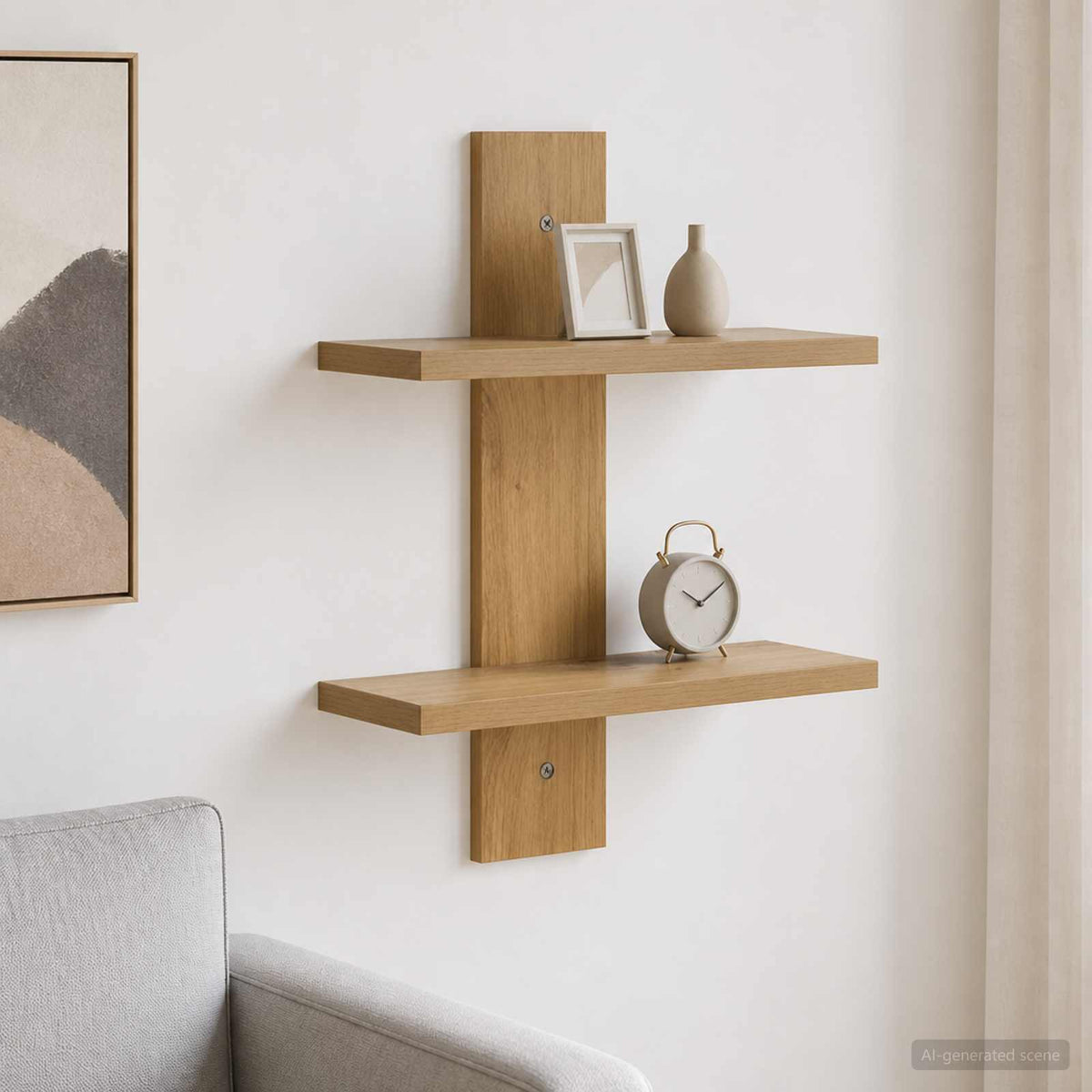 Sieninė lentyna Artisan ąžuolo 30 x 13.5 x 43 cm