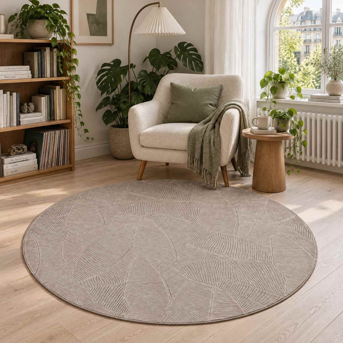 Kilimas IZA Smėlio Ø 160 cm 100% poliesteris Žemo plauko