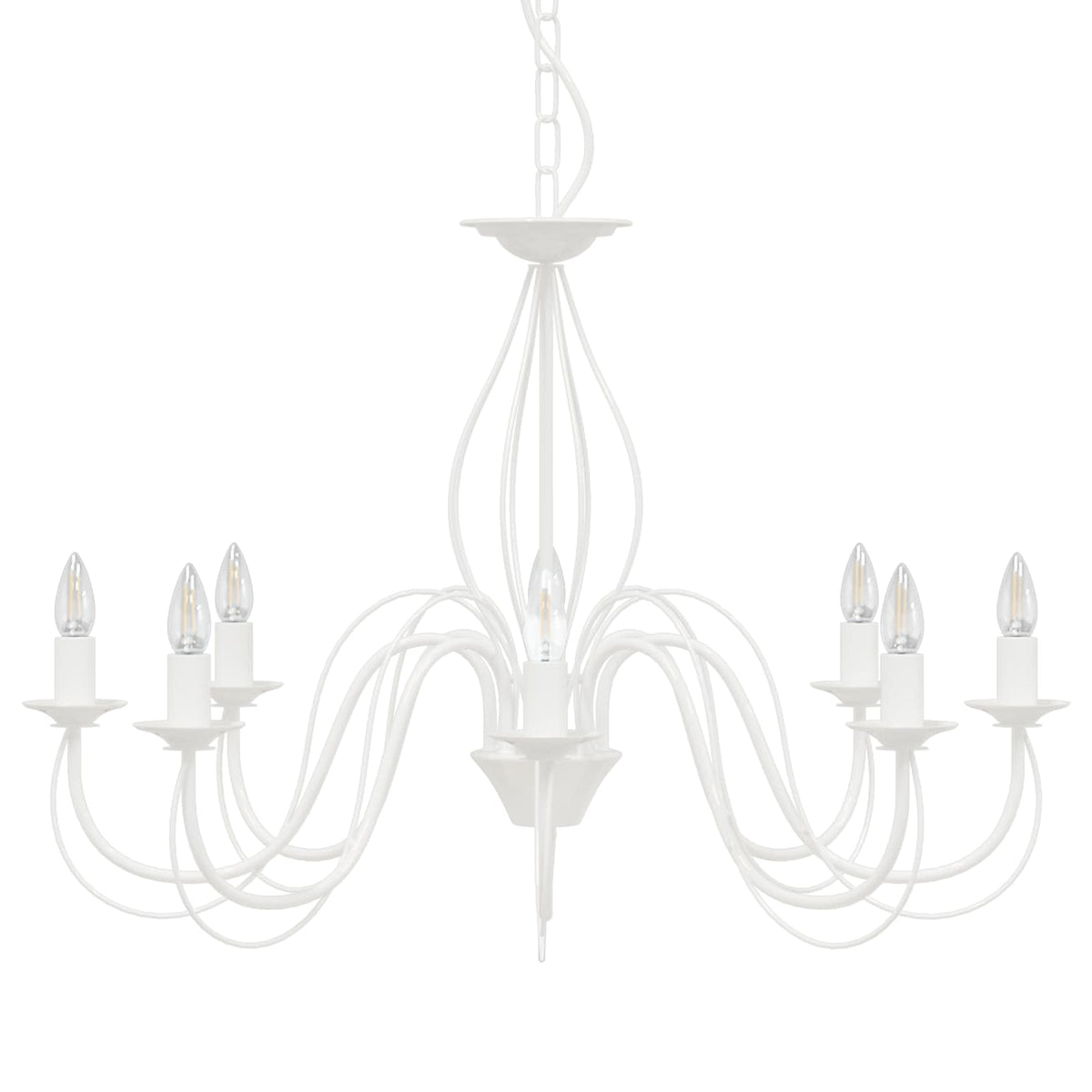 Reguliuojamas sietynas E14 Metalas Balta Ø 78 x 101 cm