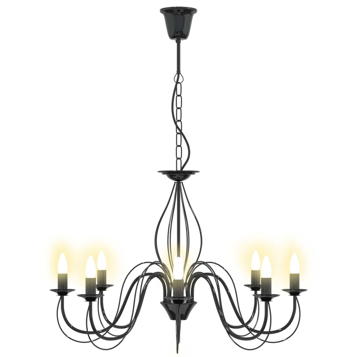 Reguliuojamas sietynas E14 Metalas Juoda Ø 78 x 101 cm