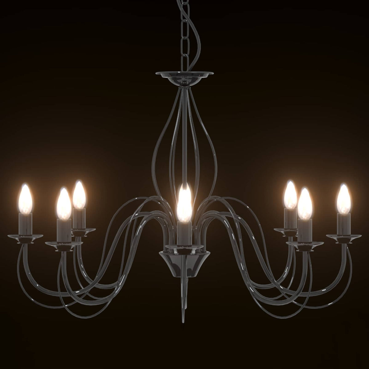 Reguliuojamas sietynas E14 Metalas Juoda Ø 78 x 101 cm