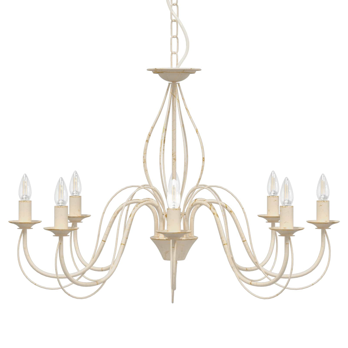 Reguliuojamas sietynas E14 Metalas Antikinė balta Ø 78 x 101 cm