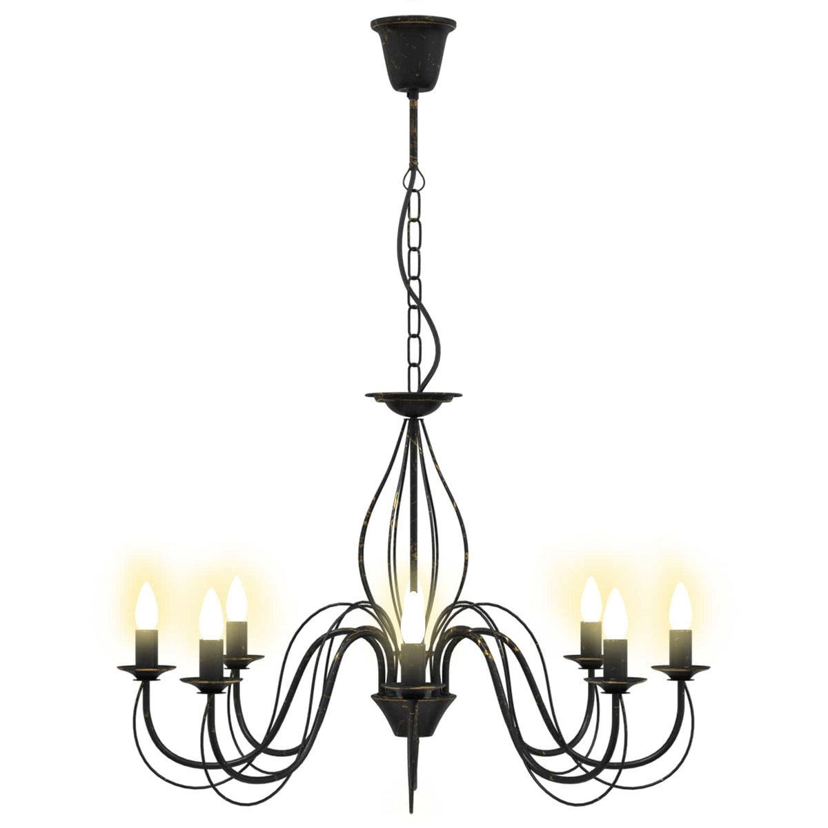 Reguliuojamas sietynas E14 Metalas Sendinta juoda Ø 78 x 101 cm