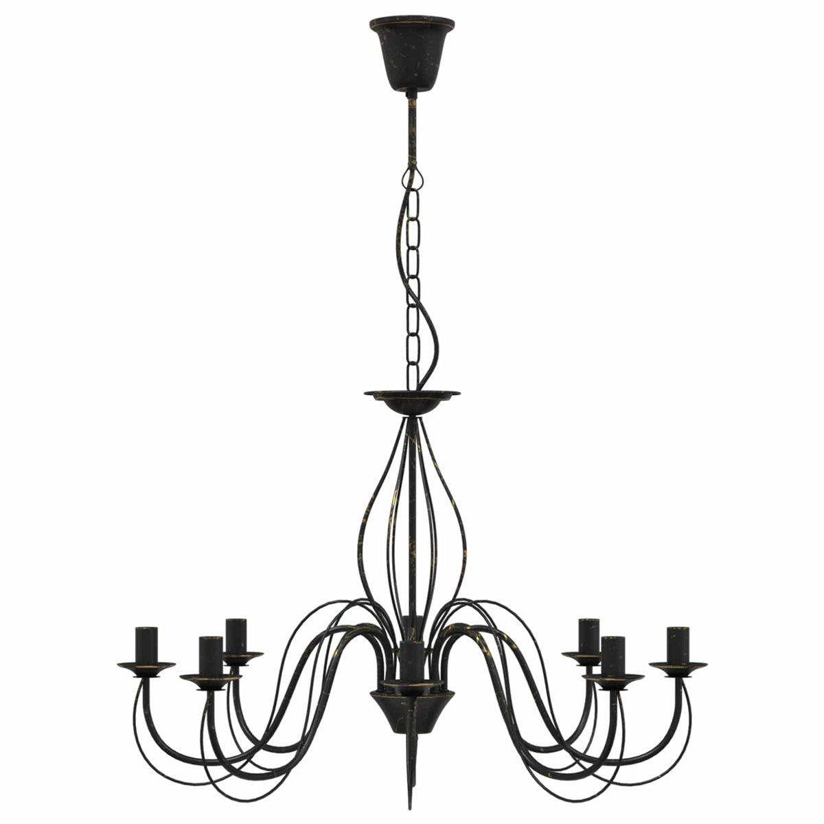 Reguliuojamas sietynas E14 Metalas Sendinta juoda Ø 78 x 101 cm