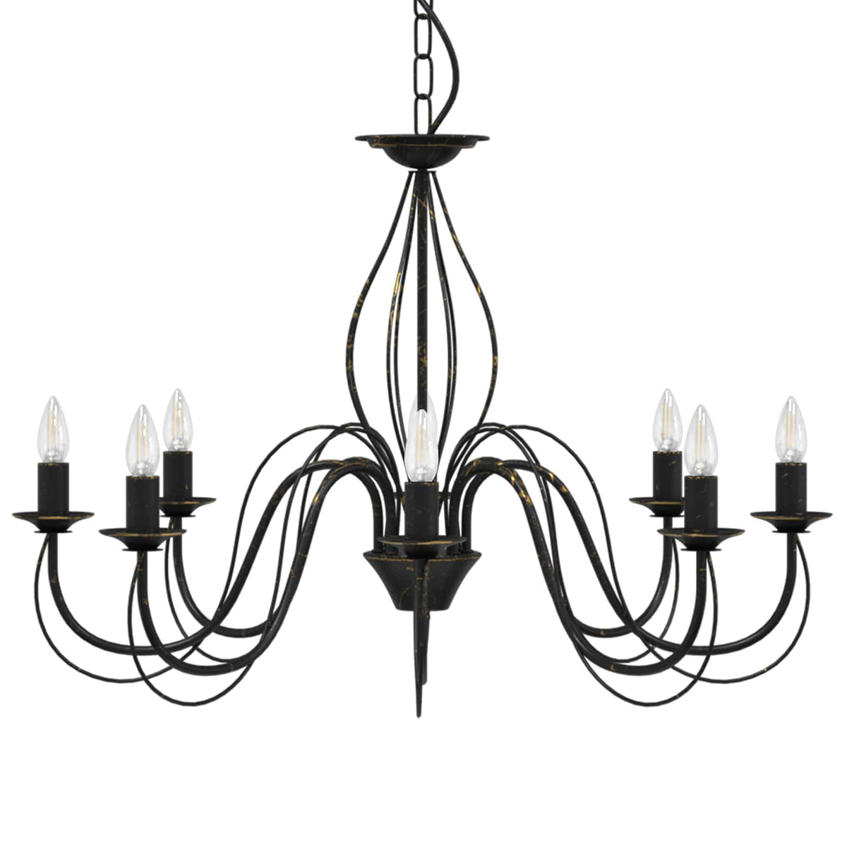 Reguliuojamas sietynas E14 Metalas Sendinta juoda Ø 78 x 101 cm