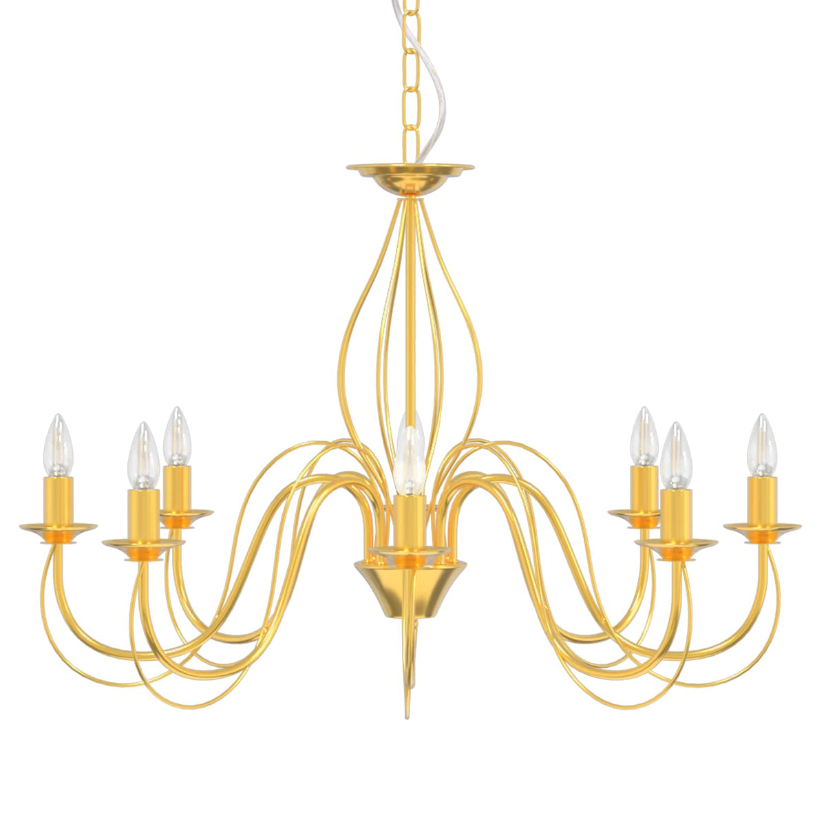 Reguliuojamas sietynas E14 Metalas Auksinė Ø 78 x 101 cm
