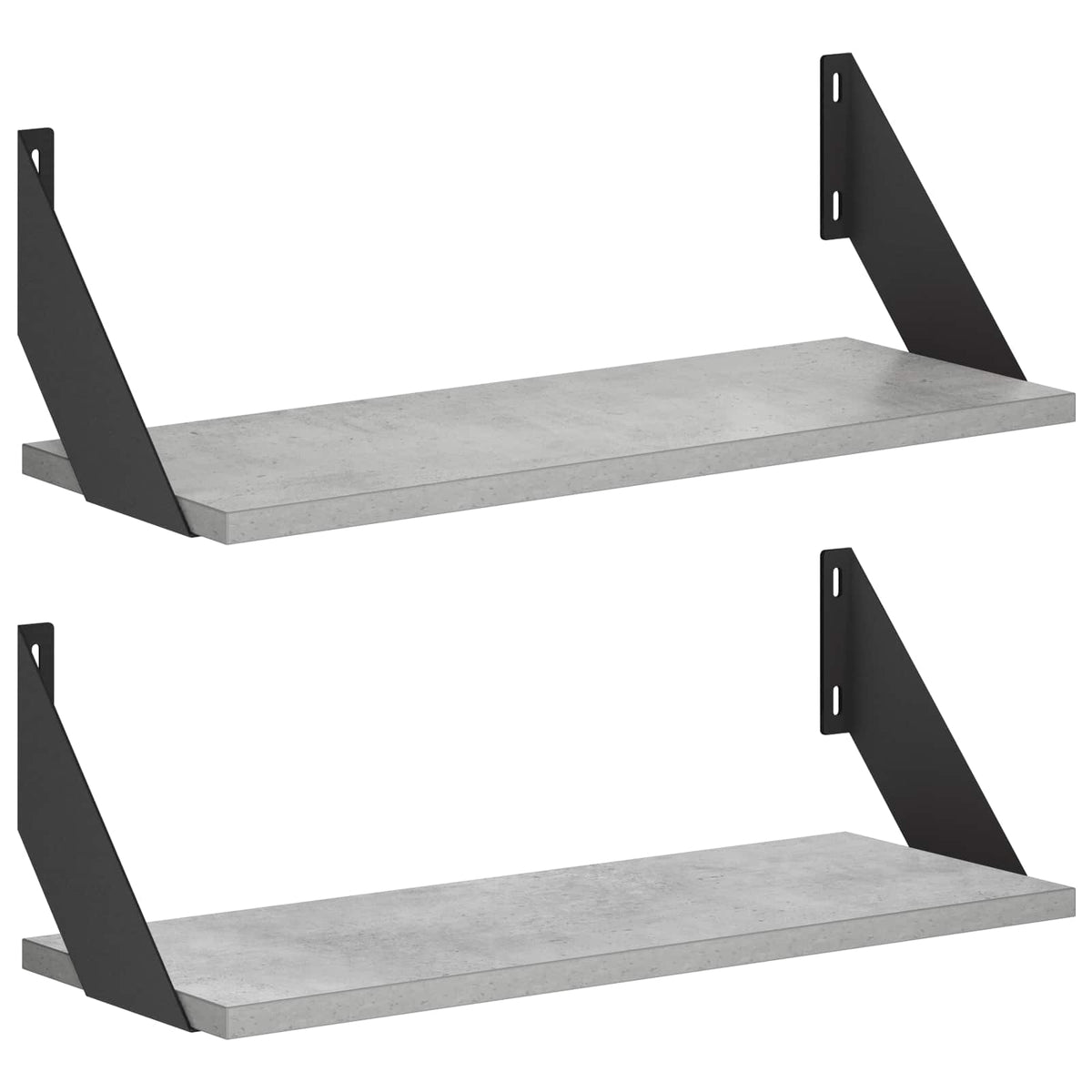 Sieninės lentynos 2 vnt. Betono pilka 50 x 20 x 17 cm
