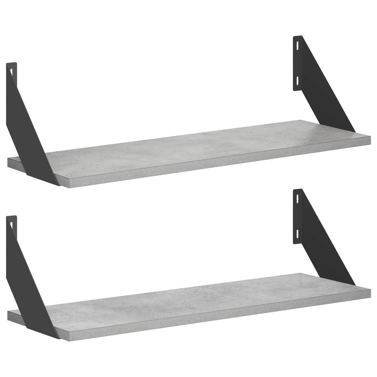 Sieninės lentynos 2 vnt. Betono pilka 60 x 20 x 17 cm