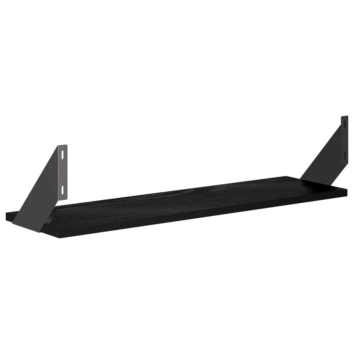 Sieninės lentynos 4 vnt. Juoda 70 x 20 x 17 cm