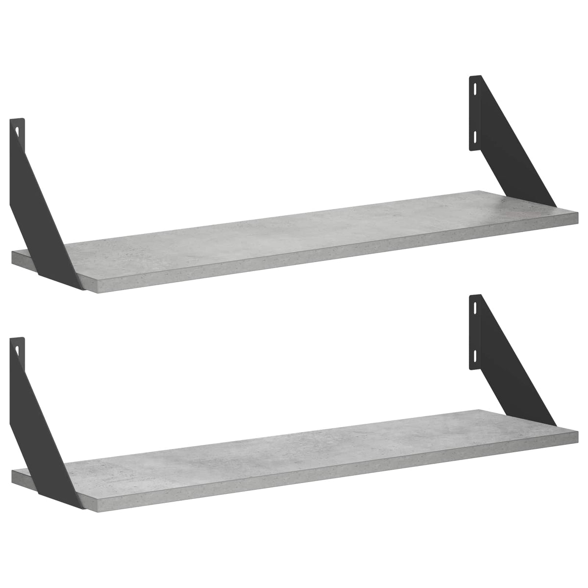 Sieninės lentynos 2 vnt. Betono pilka 70 x 20 x 17 cm