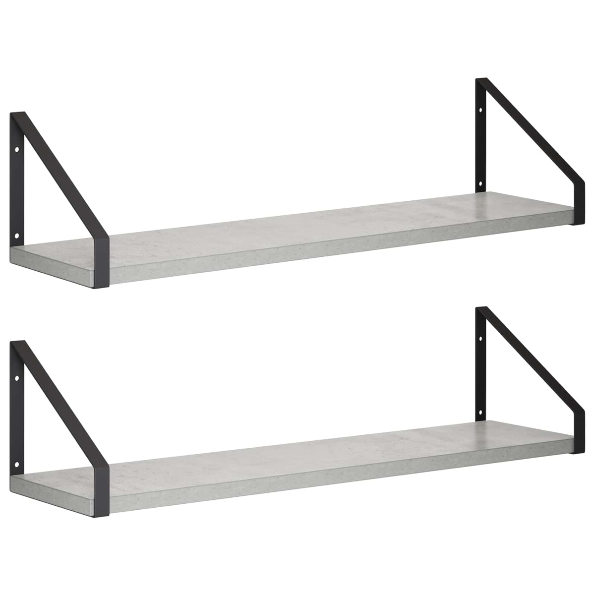 Sieninės lentynos 2 vnt. Betono pilka 60 x 16 x 15,5 cm