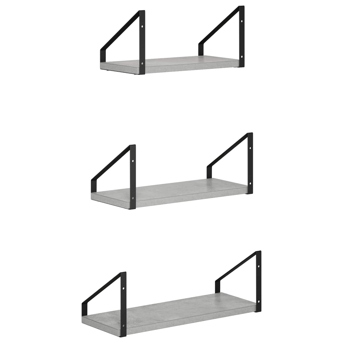 Sieninės lentynos 6 vnt. Betono pilka 40 x 16 x 15,5 cm