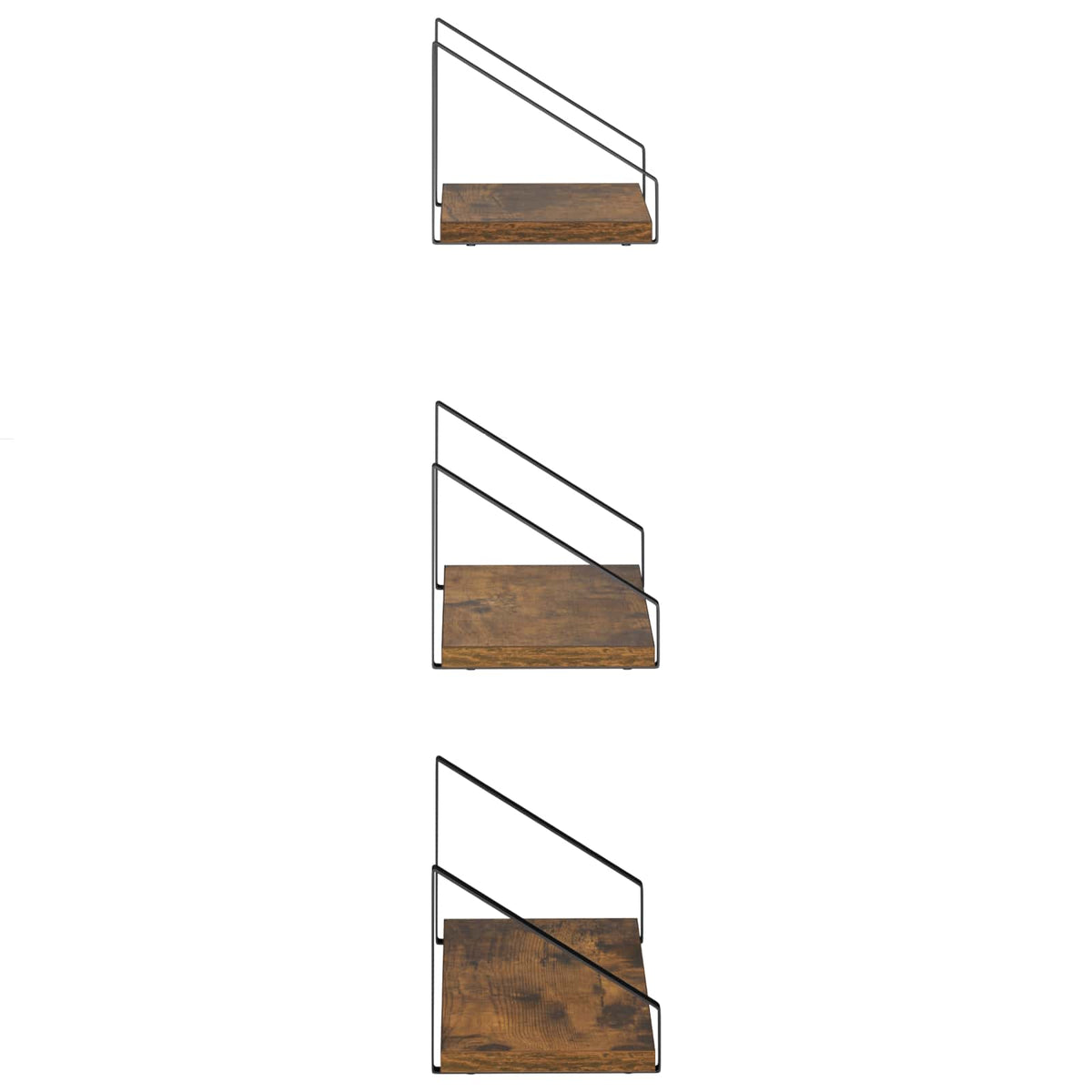 Sieninės lentynos 6 vnt. Dūminio ąžuolo 40 x 16 x 15,5 cm