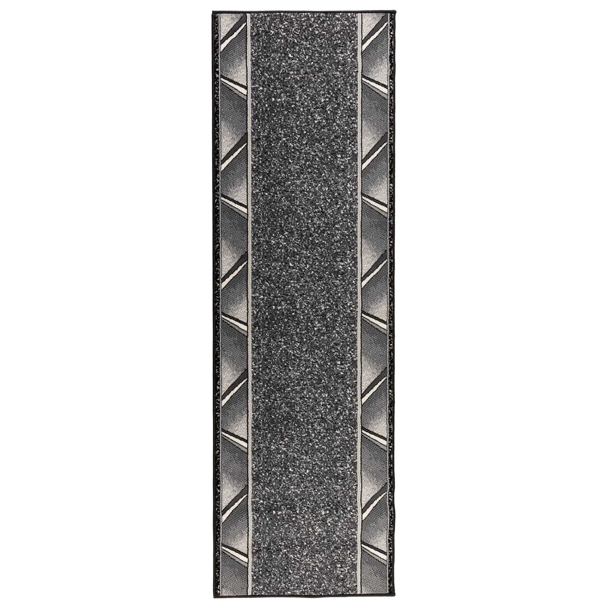 Bėgimo kilimėlis FLORNES Austas Pilka Zigzagas 80 x 450 cm PP