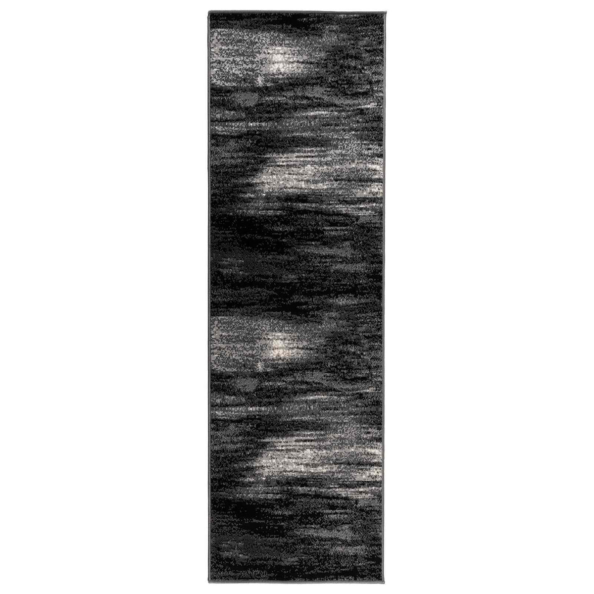 Bėgimo kilimėlis FLORNES Austas Juoda Potėpiai 80 x 300 cm PP