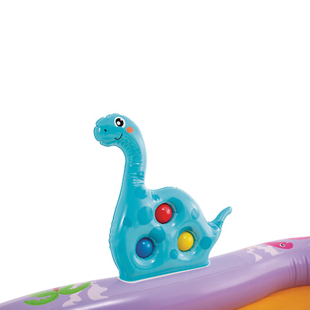 Pripučiama dinozaurų žaidimų aikštelė su vandens čiuožykla