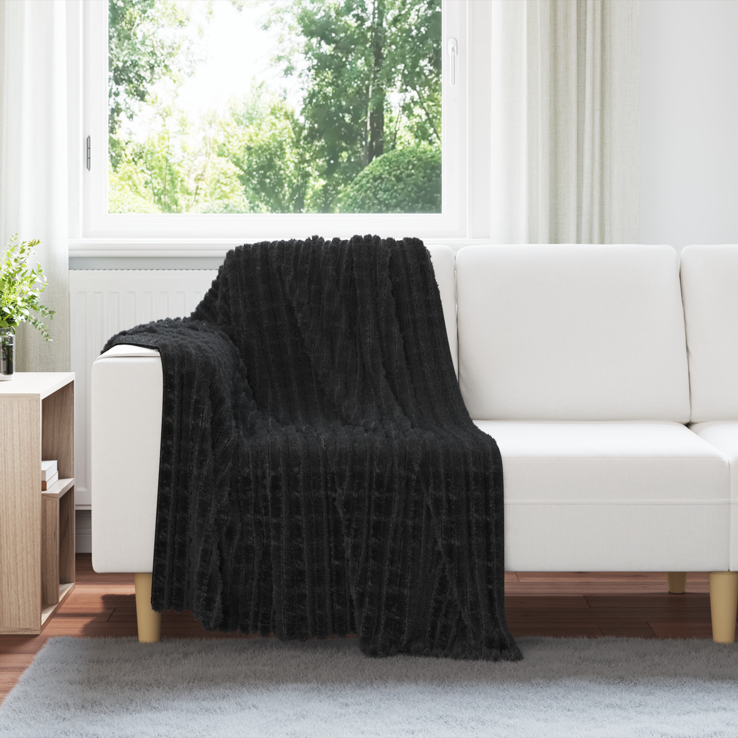 Apklotas Juoda 150 x 130 cm Flysas