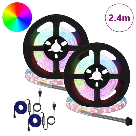 LED juosta 4 pcs Juoda ir permatoma 120 x 0,8 x 0,3 cm