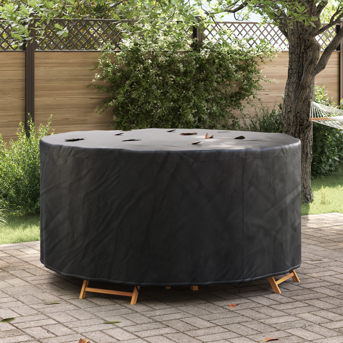 Lauko baldų uždangalas Juoda 182 x 182 x 71 cm 210D audinys