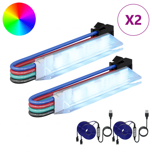 LED juosta 2 pcs Juoda ir daugiaspalvė 1745 mm