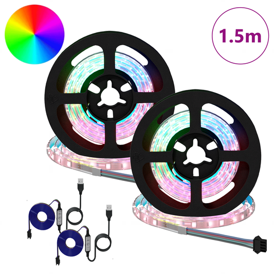 LED juosta 4 pcs Juoda ir permatoma 75 x 0,8 x 0,3 cm