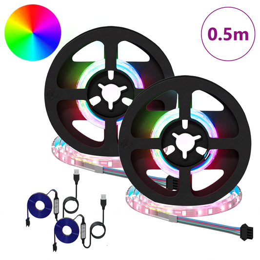 LED juosta 4 pcs Juoda ir permatoma 25 x 0,8 x 0,3 cm