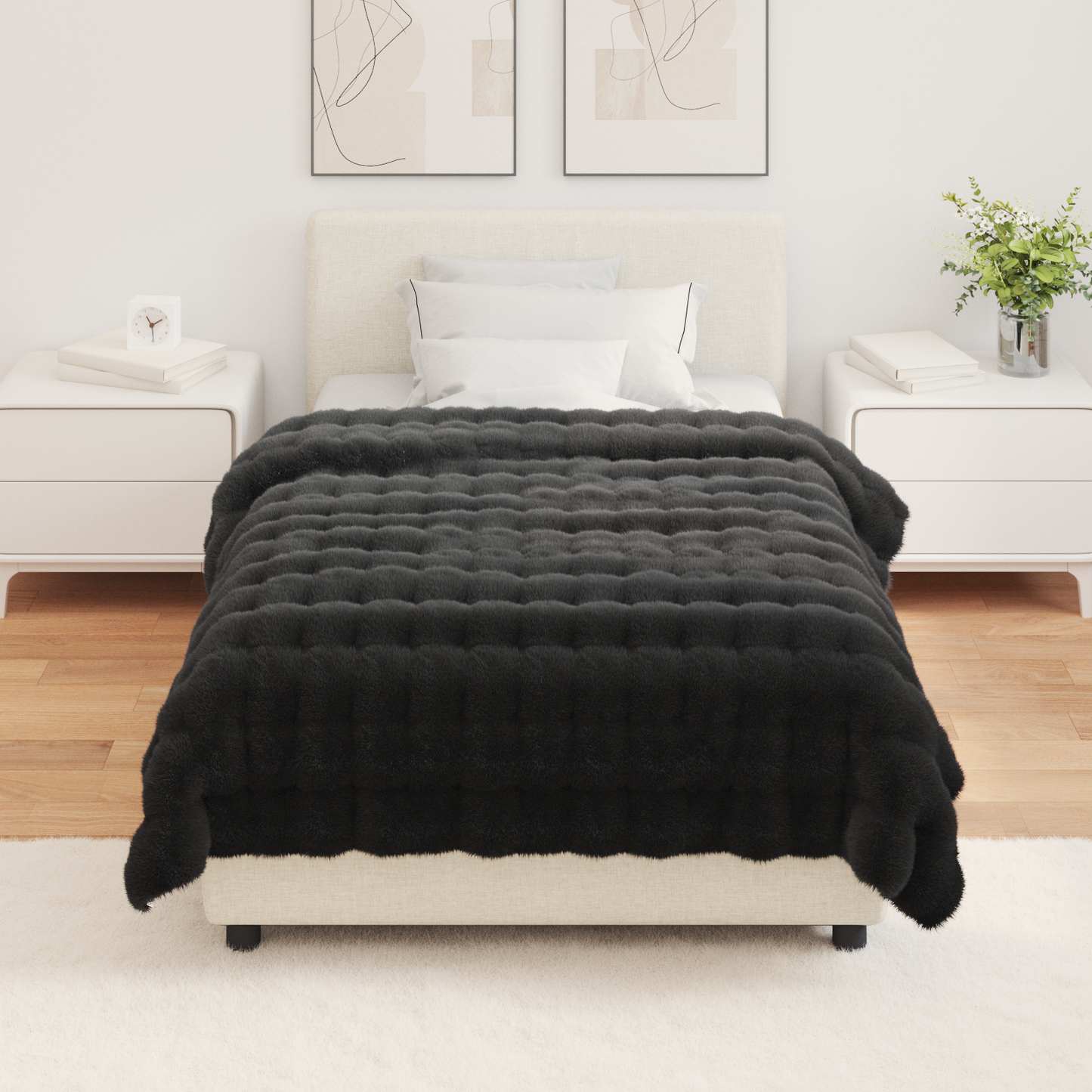 Neslystanti antklodė iš dirbtinio triušio kailio Olite 4 pcs