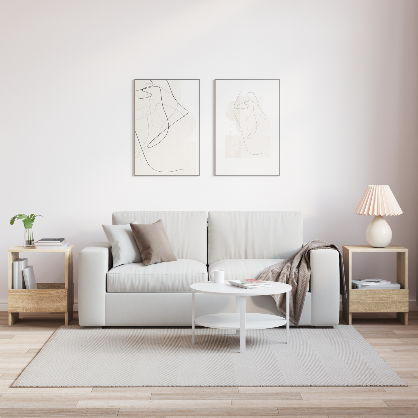 Žurnalų stovas 2 pcs Sonoma ąžuolas 35 x 30 x 45 cm