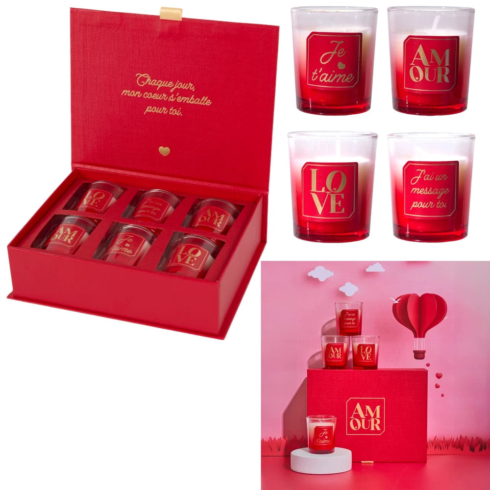 Kvapiosios žvakės Meilės dėžutė ( 6 vnt.)