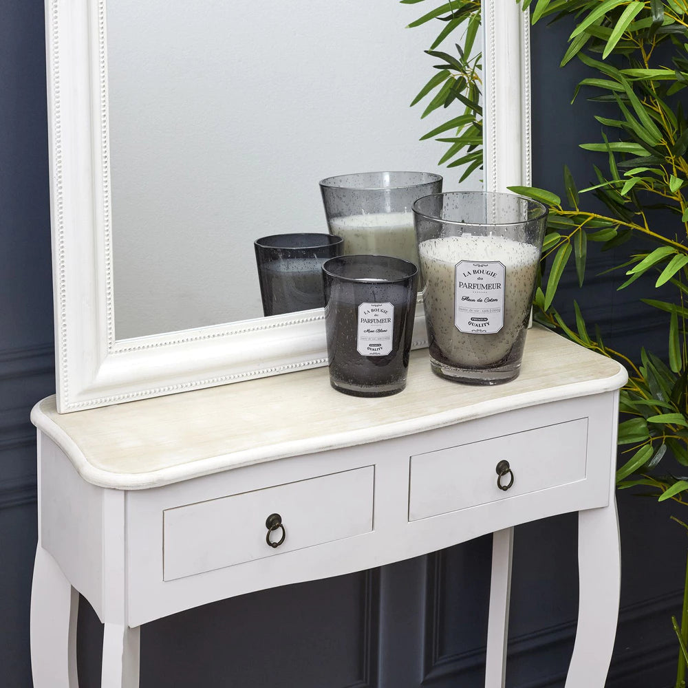 Kvapioji žvakė Santeur Musk Blanc (Burbulinė stiklinė, tamsiai pilka, Ø13 x A16 cm)