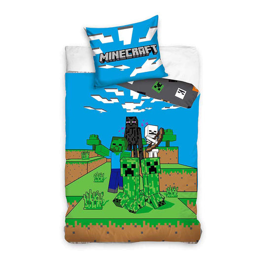 Vaikiškas patalynės komplektas Minecraft (140 × 200 cm, 2 dalių)