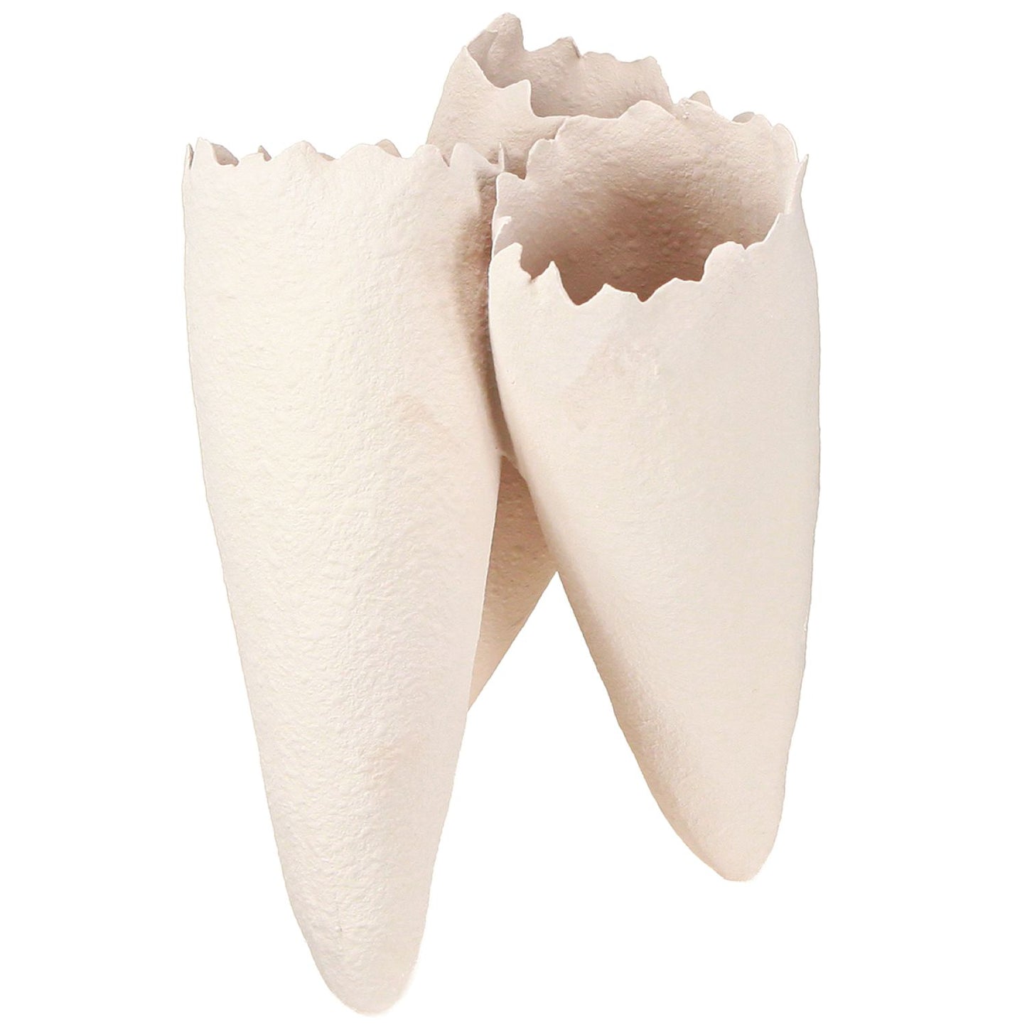 Dekoratyvinė kūgio formos keraminė vaza (smėlio spalvos)