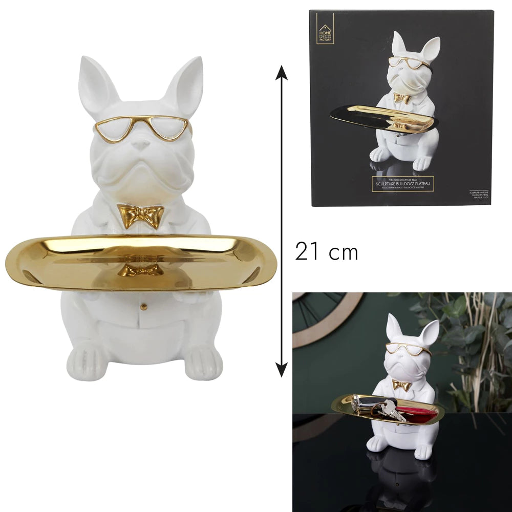 Dekoratyvinis padėklas Bulldog (Balta)