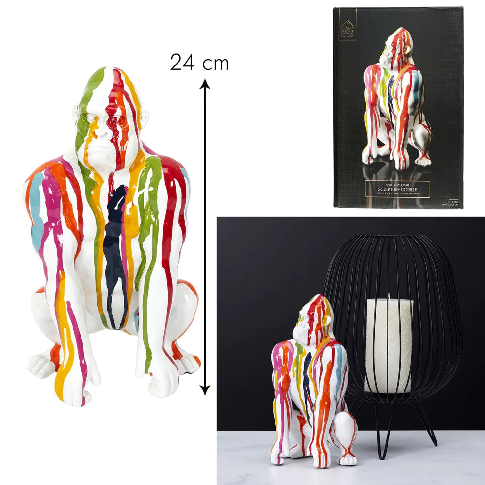 Dekoratyvinė figūrėlė Baltoji vaivorykštės gorila (24 cm)