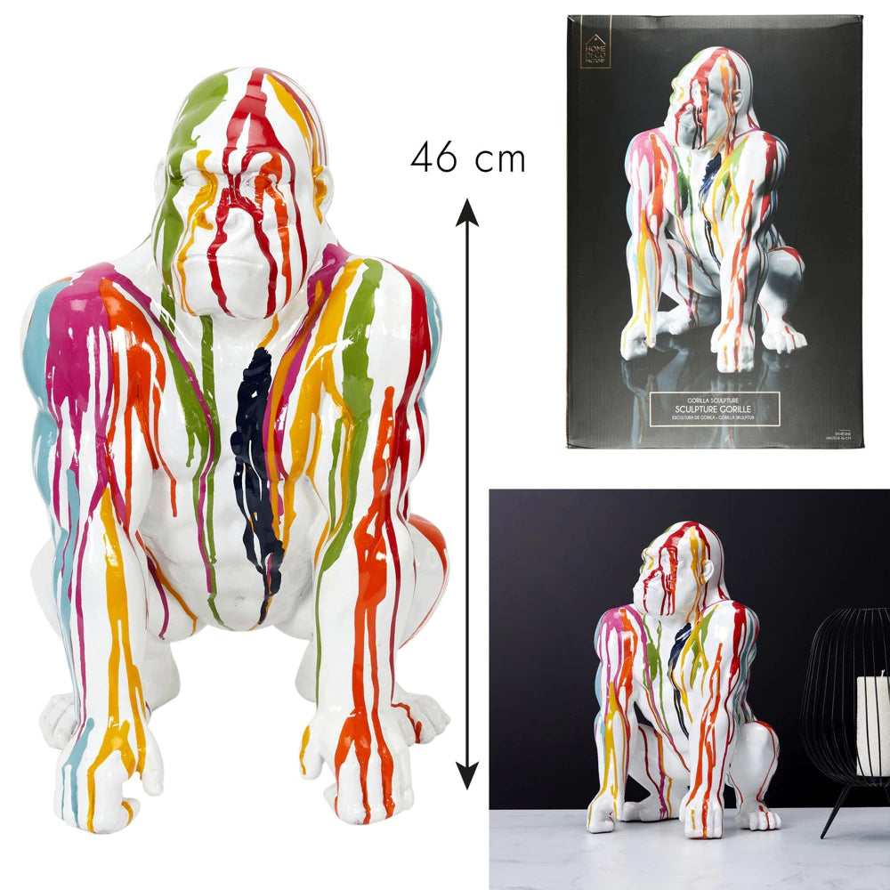 Dekoratyvinė figūrėlė Baltoji vaivorykštės gorila (46 cm)