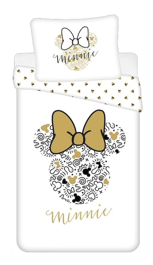 Vaikiškas patalynės komplektas Disney Minnie Gold (140 × 200 cm, 2 dalių)