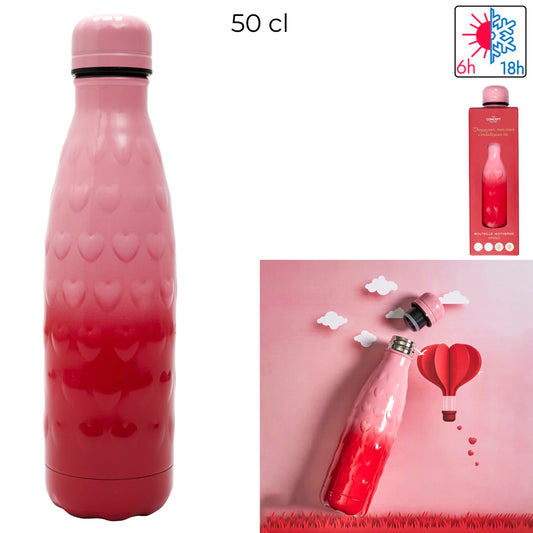 Reljefinis izoterminis butelis Širdelė ( 500 ml)