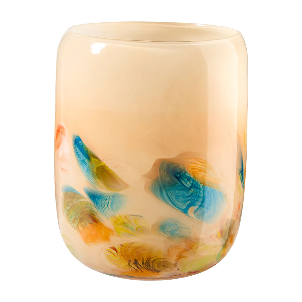 Stiklinė vaza (D18 x H22 cm, oranžinė)