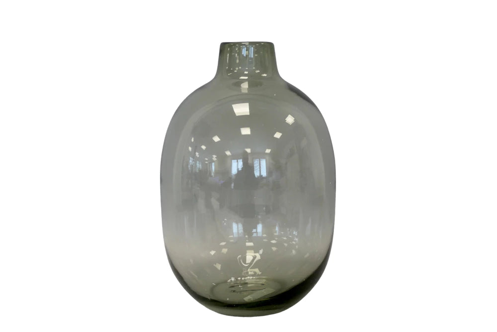 Stiklinė vaza (Skaidri/pilka ⌀21 × 36 cm)