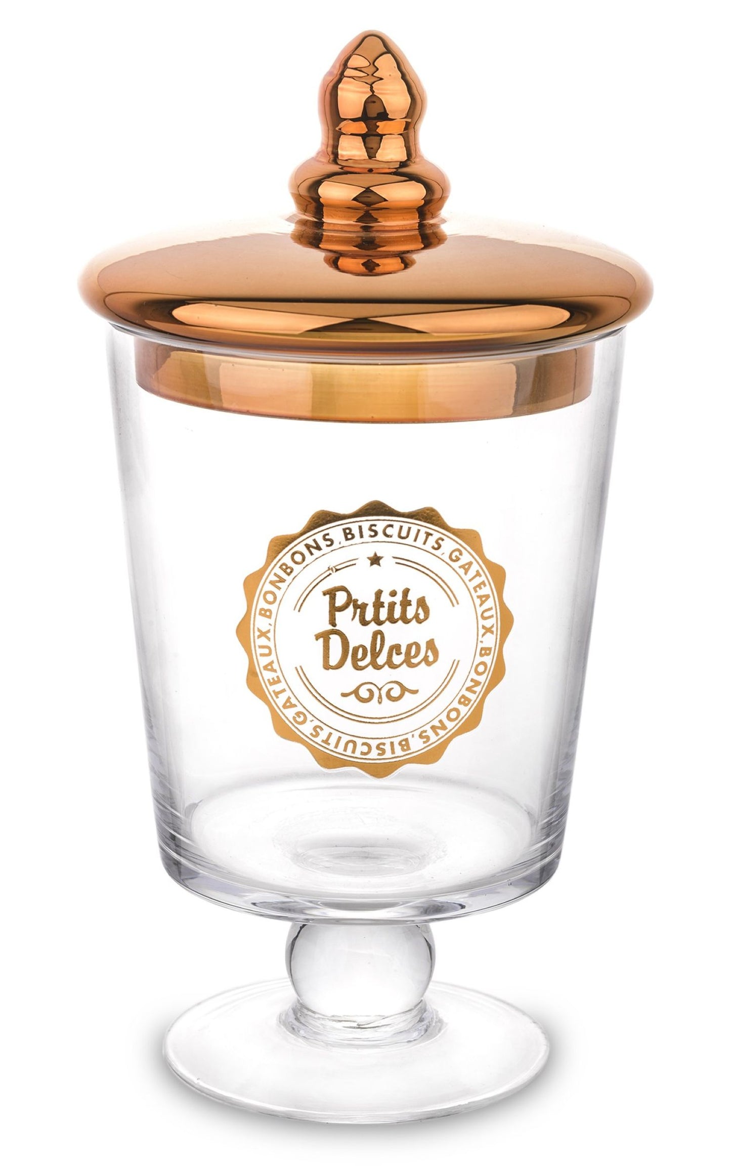 Dekoratyvinis stiklinis indas su dangčiu, 25cm (Vario spalva)