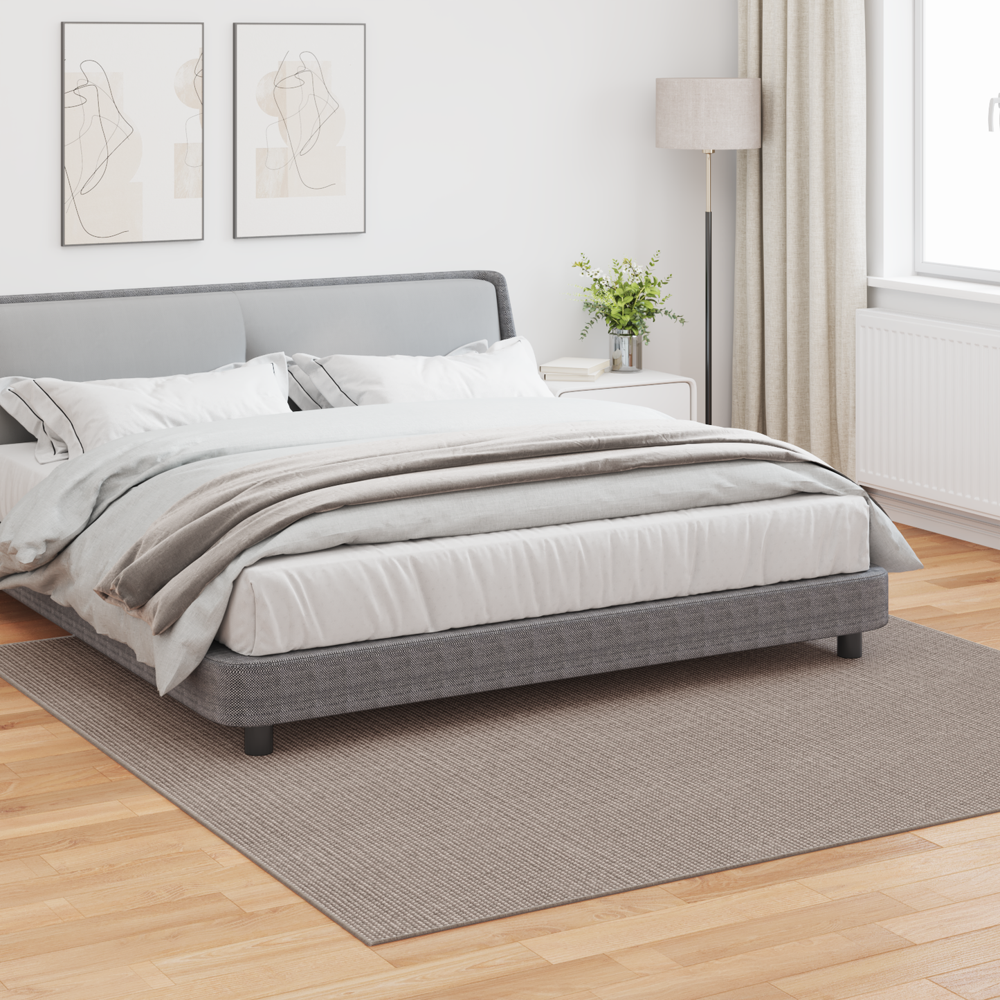 Zoninės kiliminės dangos HUARTE Taupe 240 x 240 cm Poliesteris